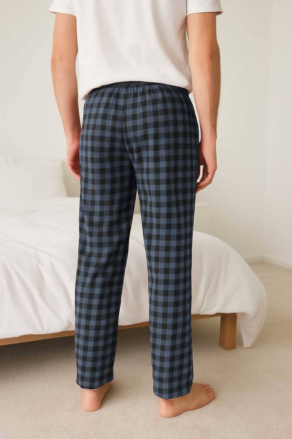 Elo Men's Checked Loungewear Trousers White & Black