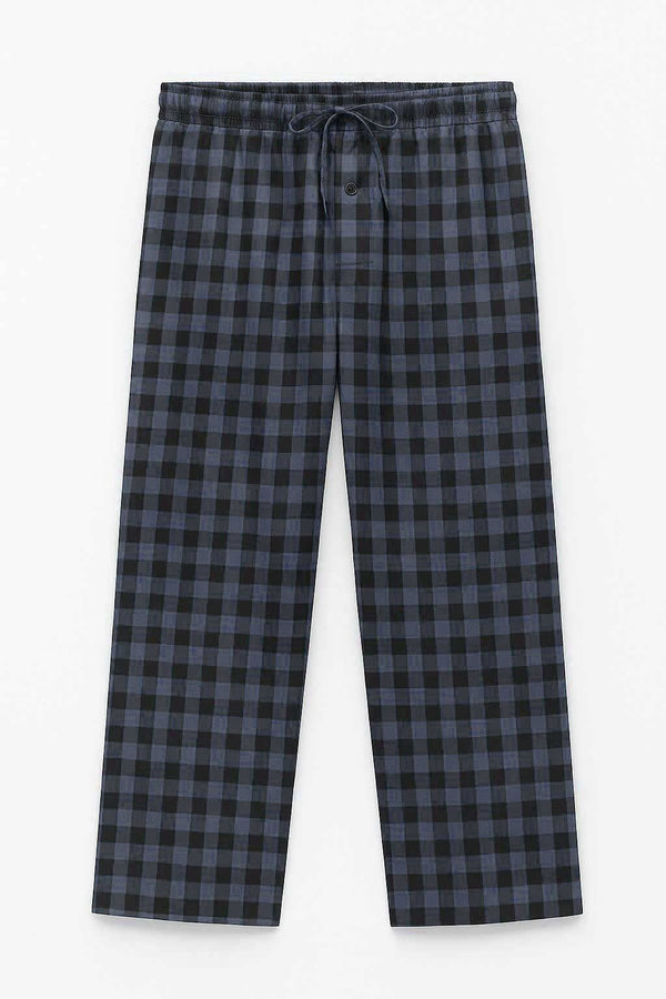 Elo Men's Checked Loungewear Trousers White & Black