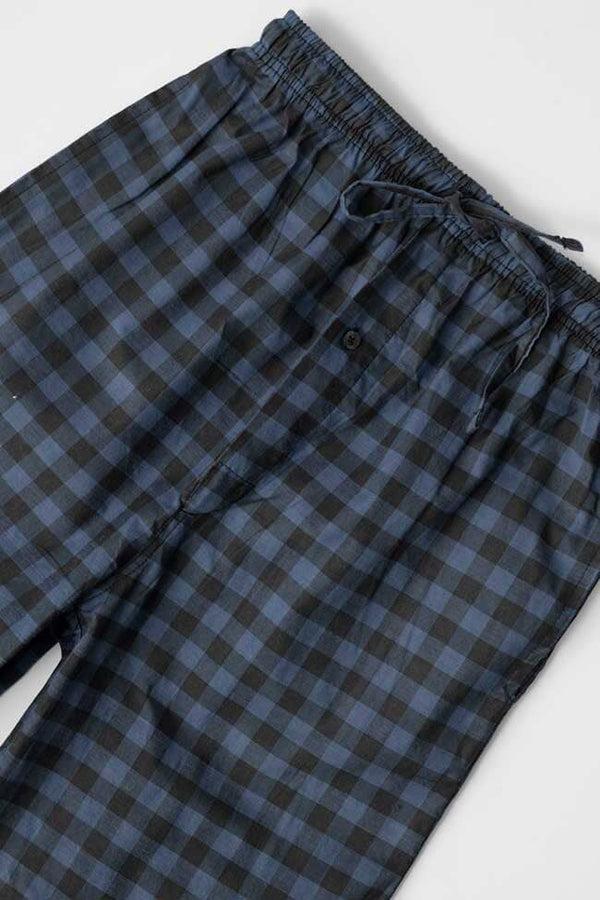 Elo Men's Checked Loungewear Trousers White & Black