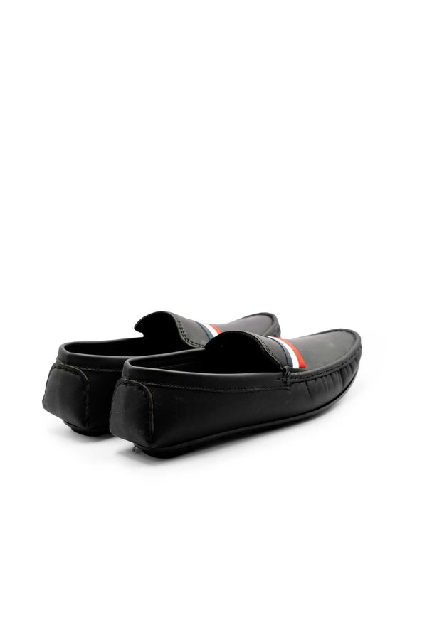 Elo Men's Comfortable Striped Detail Loafers Black