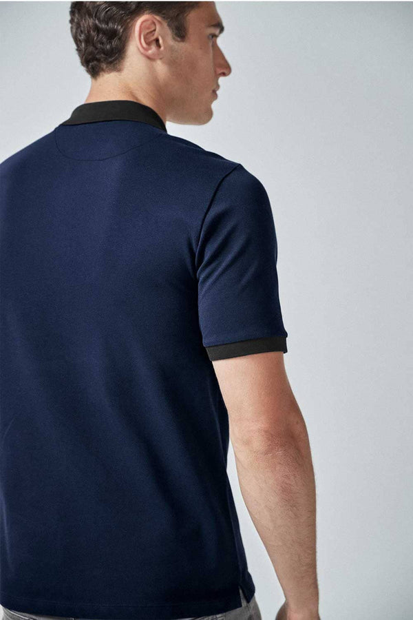 Elo Men's Contrast Collar Polo Shirt Royal