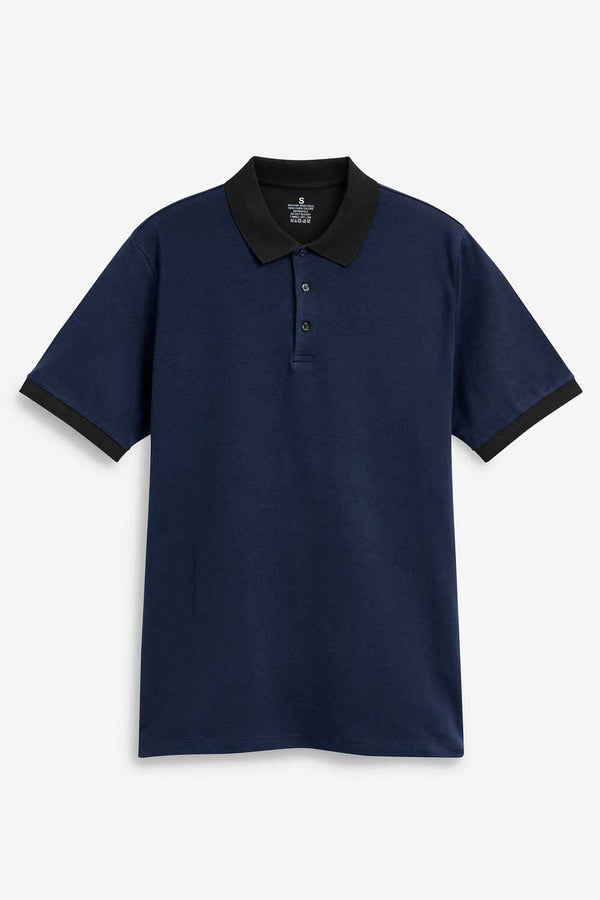 Elo Men's Contrast Collar Polo Shirt Royal