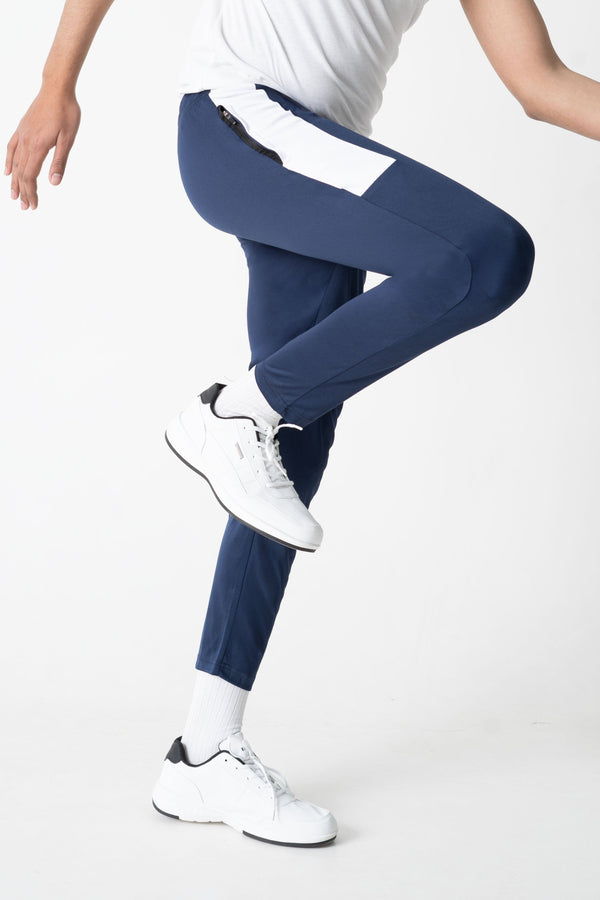 Elo Men's Contrast Panel Activewear Trousers Navy