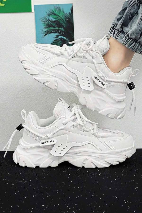 Elo Men's Cord Lock Chunky Sneakers White