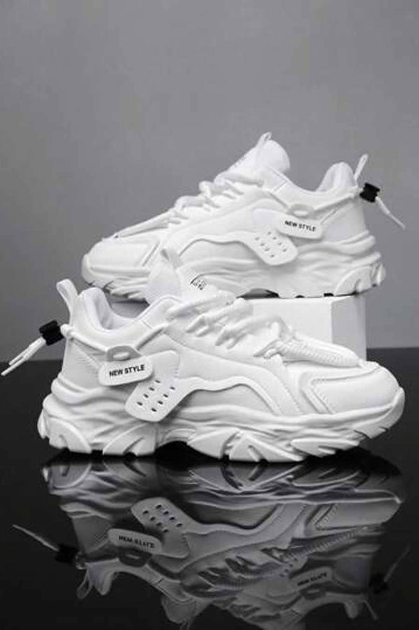 Elo Men's Cord Lock Chunky Sneakers White