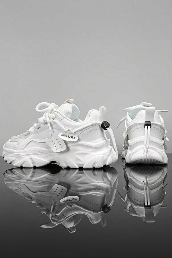 Elo Men's Cord Lock Chunky Sneakers White