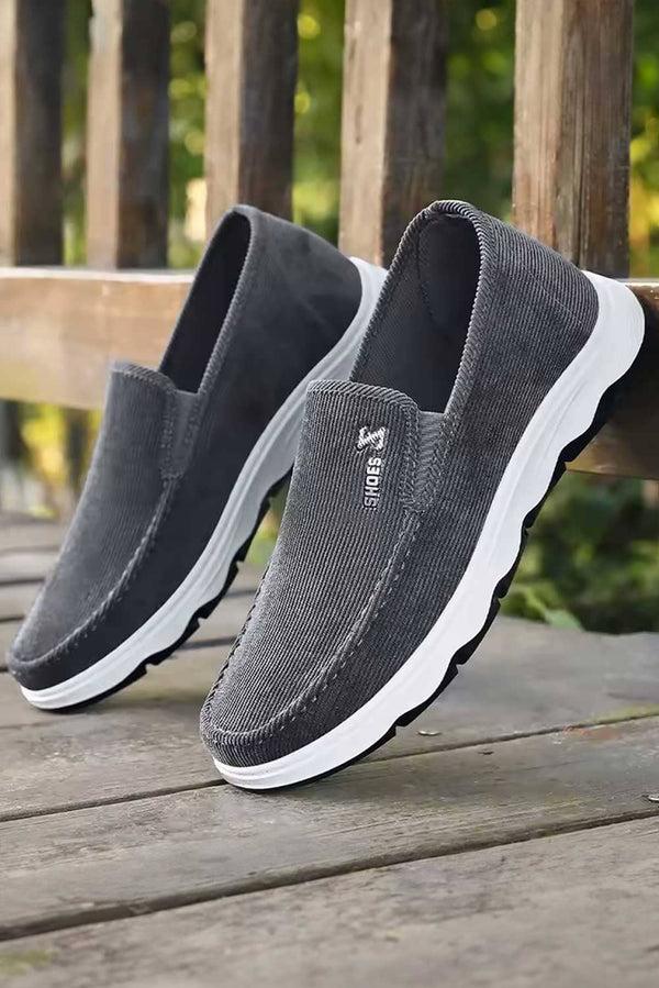Elo Men's Corduroy Slip-On Shoes Black