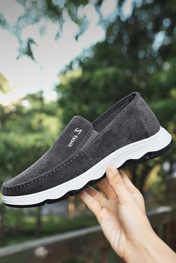 Elo Men's Corduroy Slip-On Shoes Black