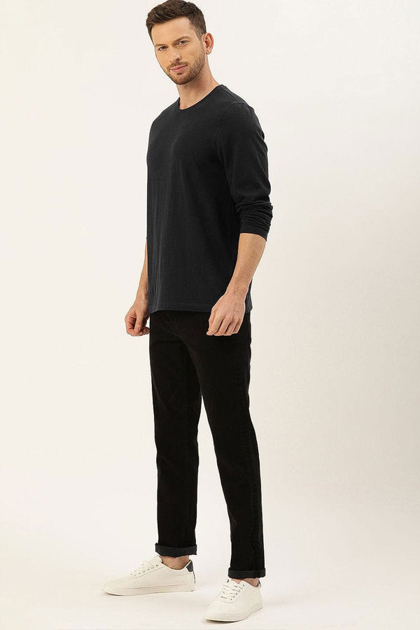 Elo Men's Crew Neck Long Sleeve Tee Shirt Sky