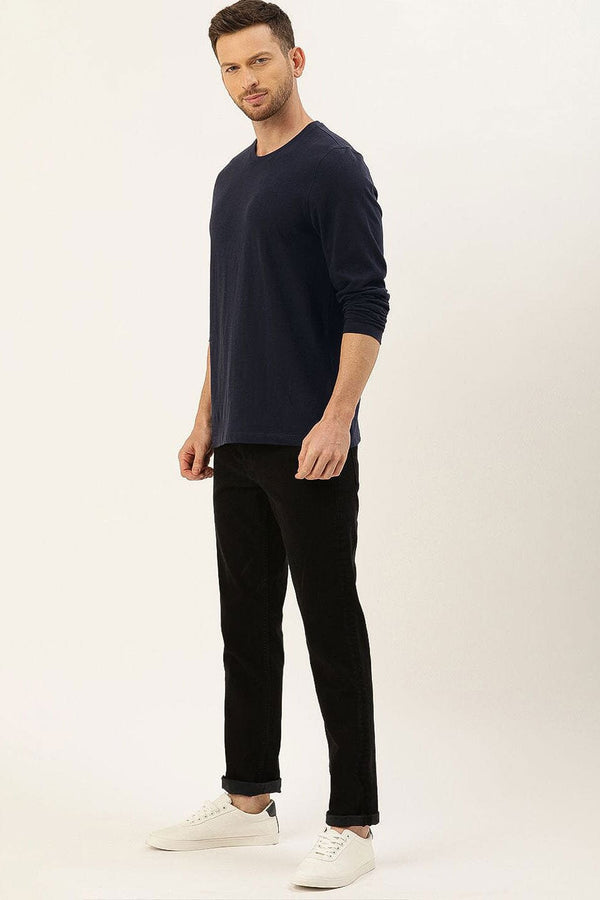 Elo Men's Crew Neck Long Sleeve Tee Shirt Sky