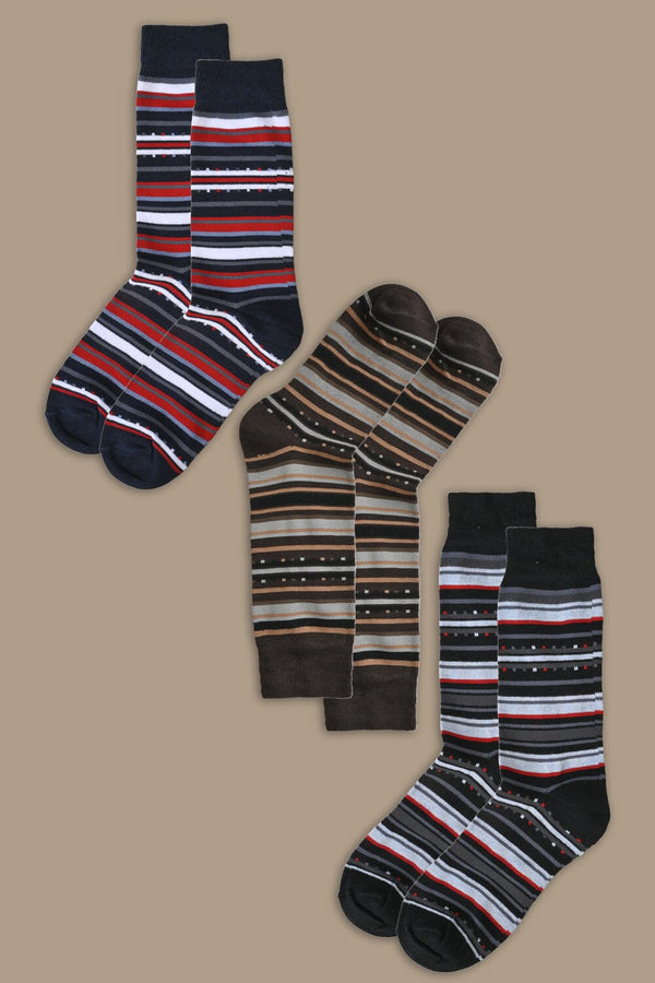 elo Men's Dots Design Dress Socks - Pack Of 3 Pairs