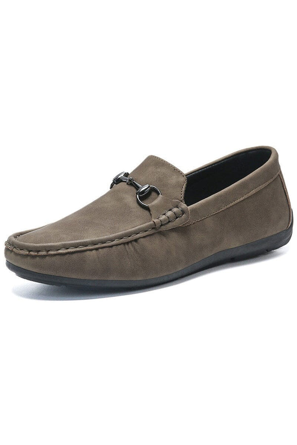 Elo Men's Faux Suedes Casual Slip On Loafers Black