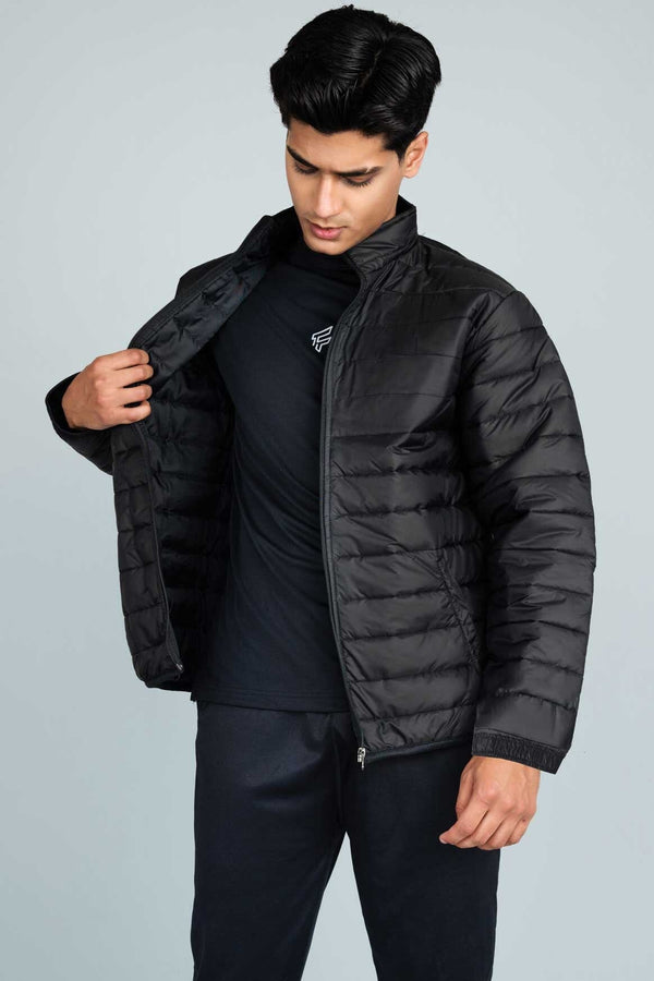 Elo Men's Full Zipper Puffer Jacket Black