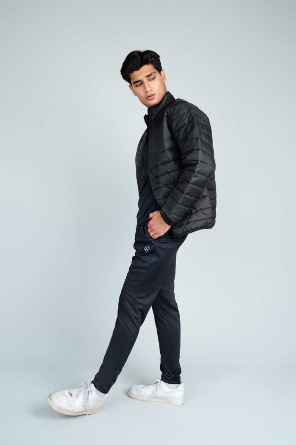 elo Men's Full Zipper Puffer Jacket Black