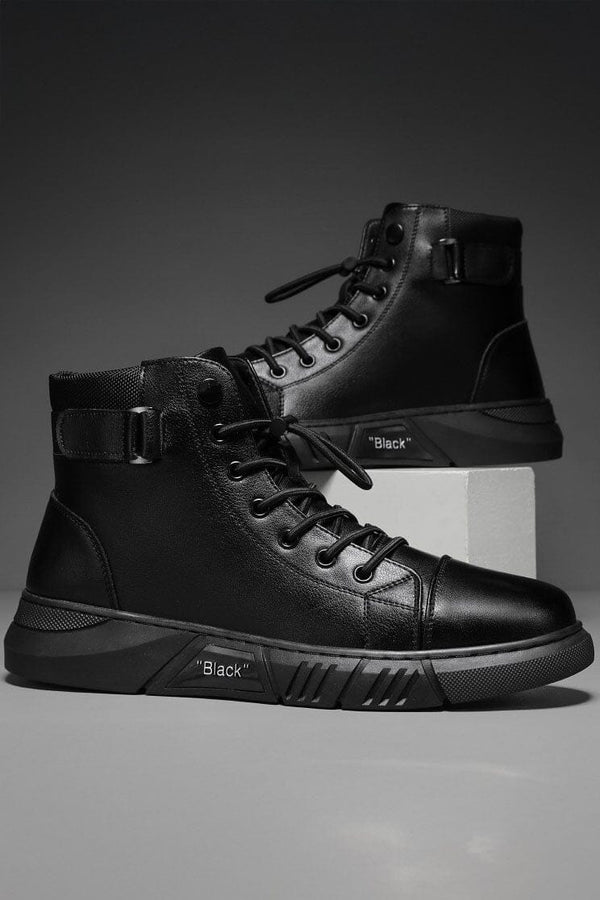 elo Men's High Top Lace-Up Sneakers Black