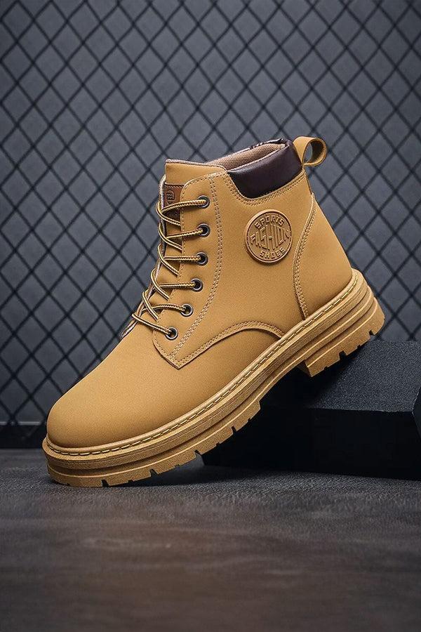 Elo Men's Lace-Up High Top Boots Brown