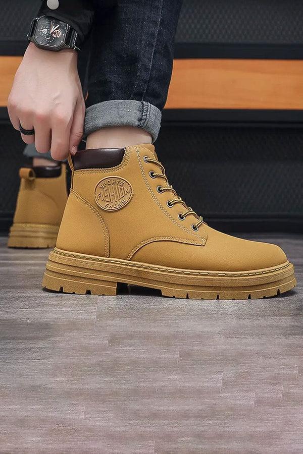 Elo Men's Lace-Up High Top Boots Brown