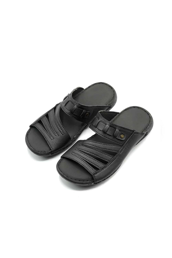 Elo Men's Lightweight Open-Toe Chappal Black