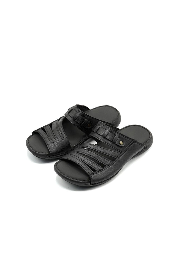 elo Men's Lightweight Open-Toe Chappal Black