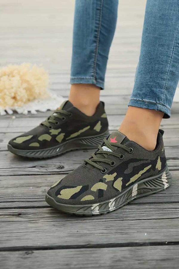 Elo Men's Mesh Camouflage Sneakers Olive