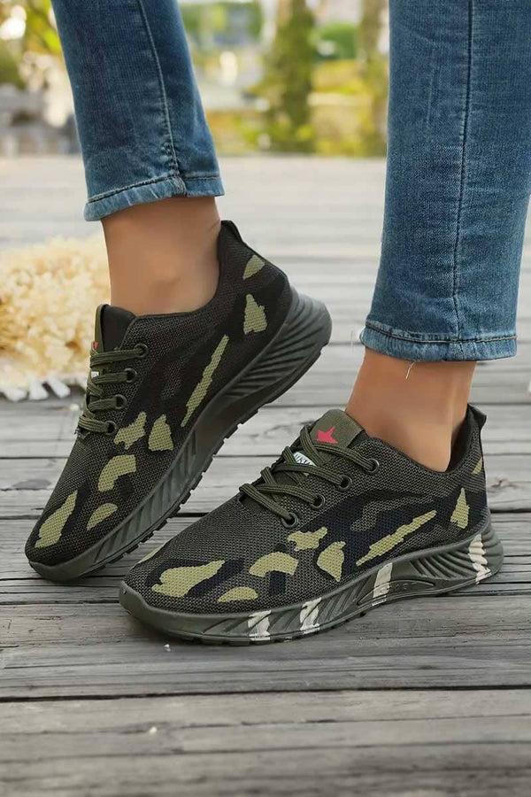 Elo Men's Mesh Camouflage Sneakers Olive