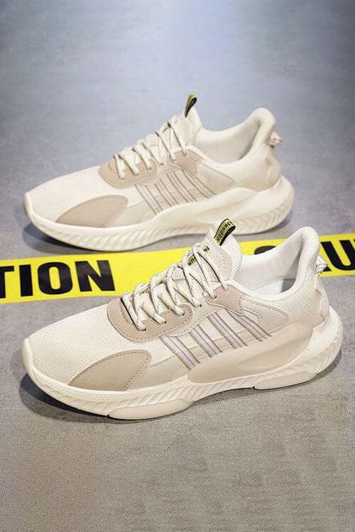 elo Men's Mesh Upper Chunky Sneakers Beige