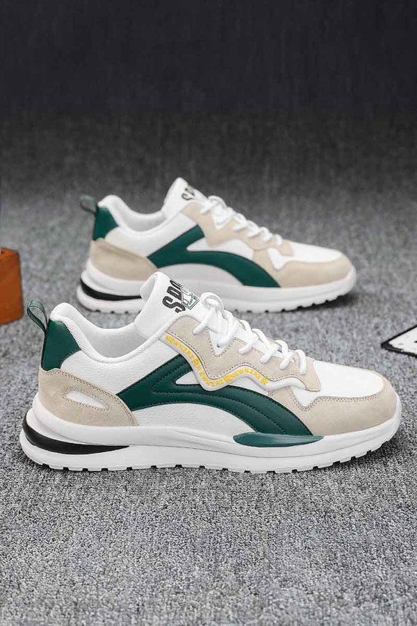 Elo Men's Newyork-95 Lace-Up Sneakers White & Brown