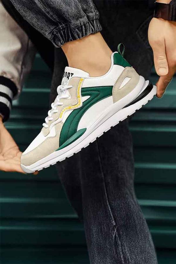 Elo Men's Newyork-95 Lace-Up Sneakers White & Brown