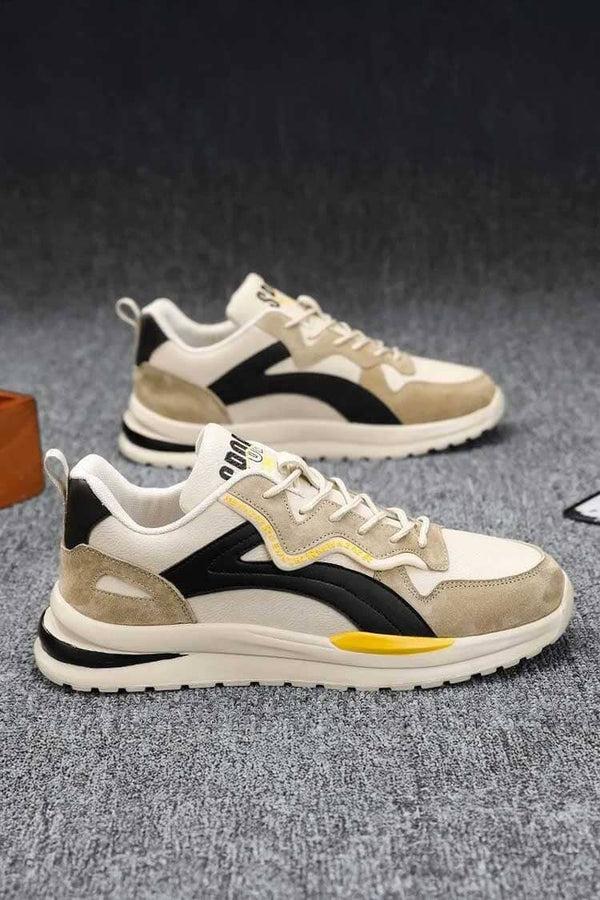 elo Men's Newyork-95 Lace-Up Sneakers White & Brown