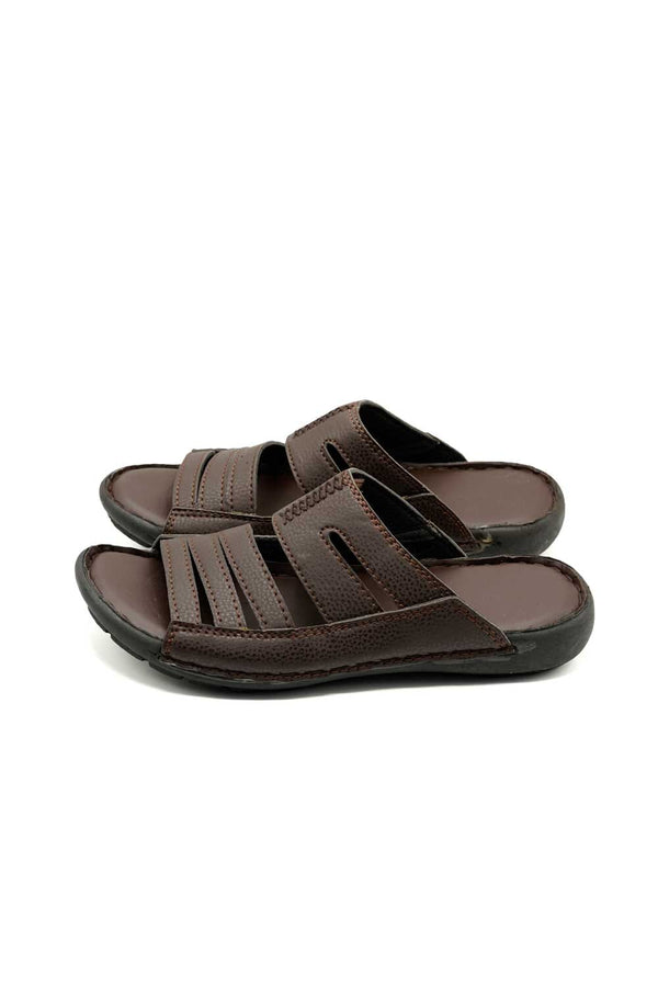 Elo Men's Padded Insole Leather Chappal Chocolate