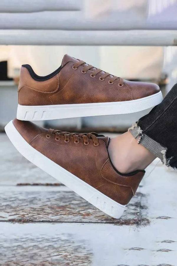 Elo Men's Premium Low-Top Sneakers Brown