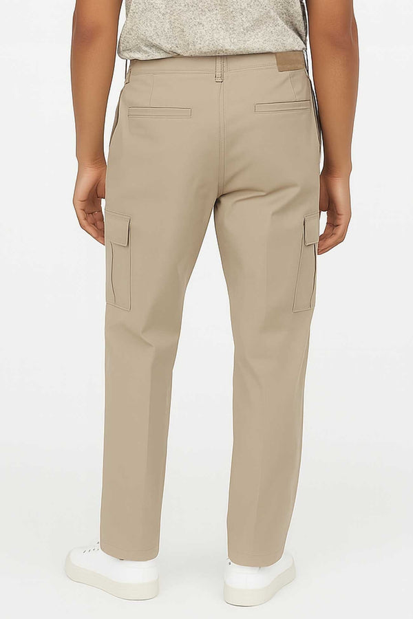 Elo Men's Regular Fit Premium Cargo Pants Oatmeal
