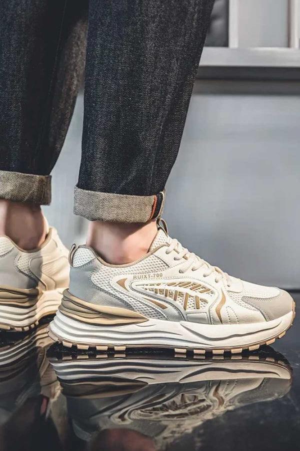 Elo Men's Ruxit-700 Lace-Up Sneakers Beige