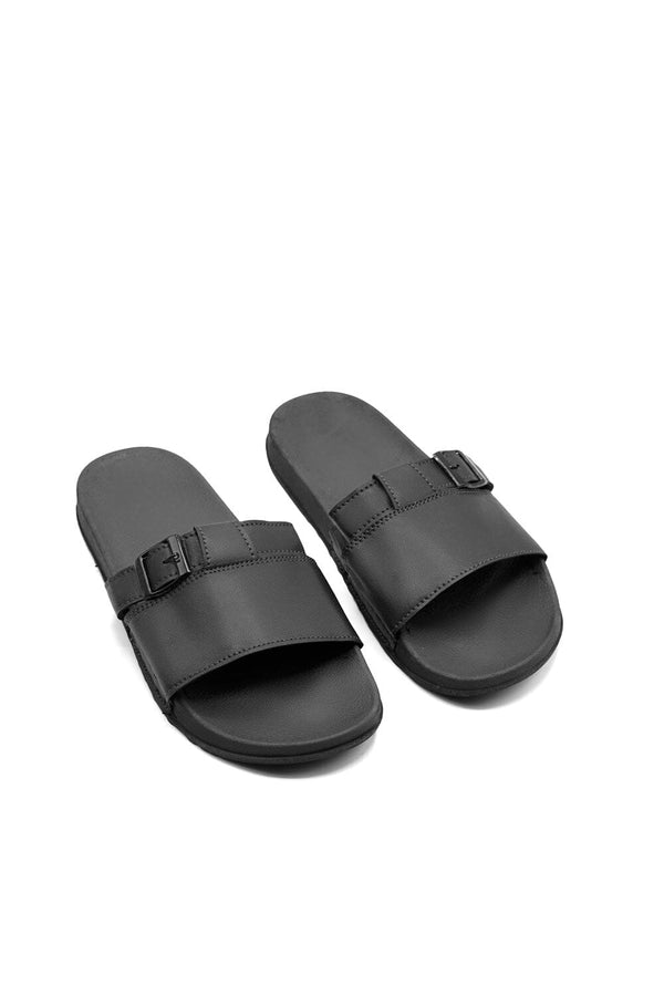 elo Men's Side Buckle Comfort Slides Black