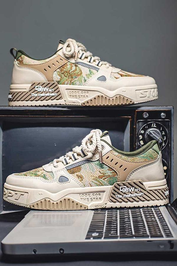 Elo Men's Streetwear Chunky Sneakers Cream