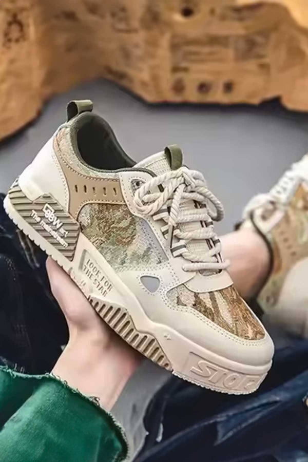 Elo Men's Streetwear Chunky Sneakers Cream