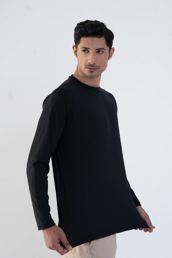 Elo Men's Stretchable Crew Neck Tee Shirt Black