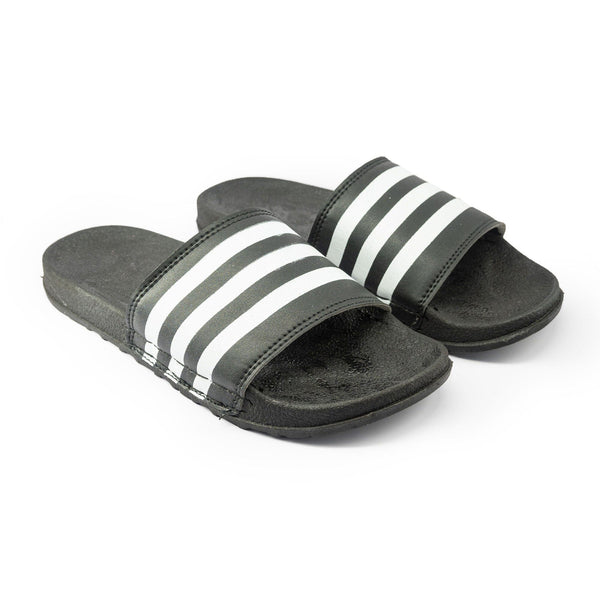elo Men's Stripes Printed Classic Slides Black