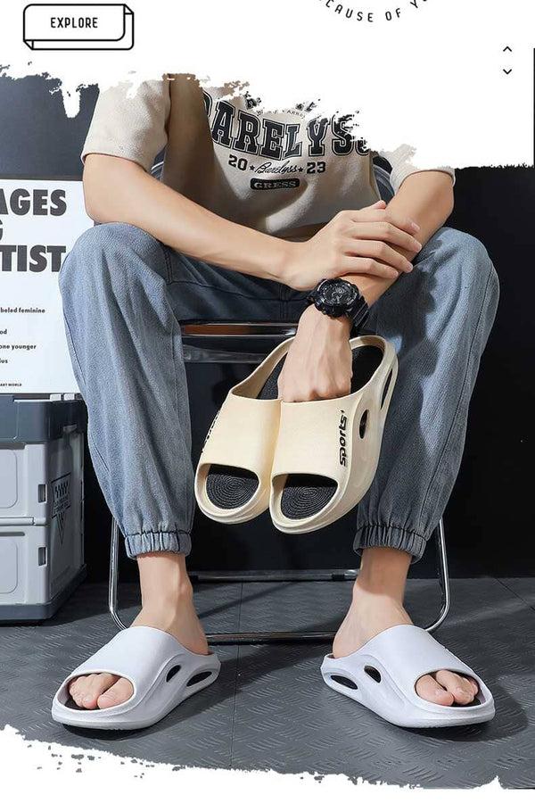 Elo Men's Summer Hot Leisure Trendy Slippers Black