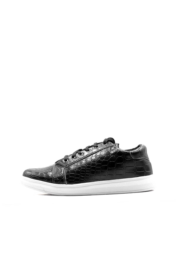 Elo Men's Textured Lace-Up Sneakers Black