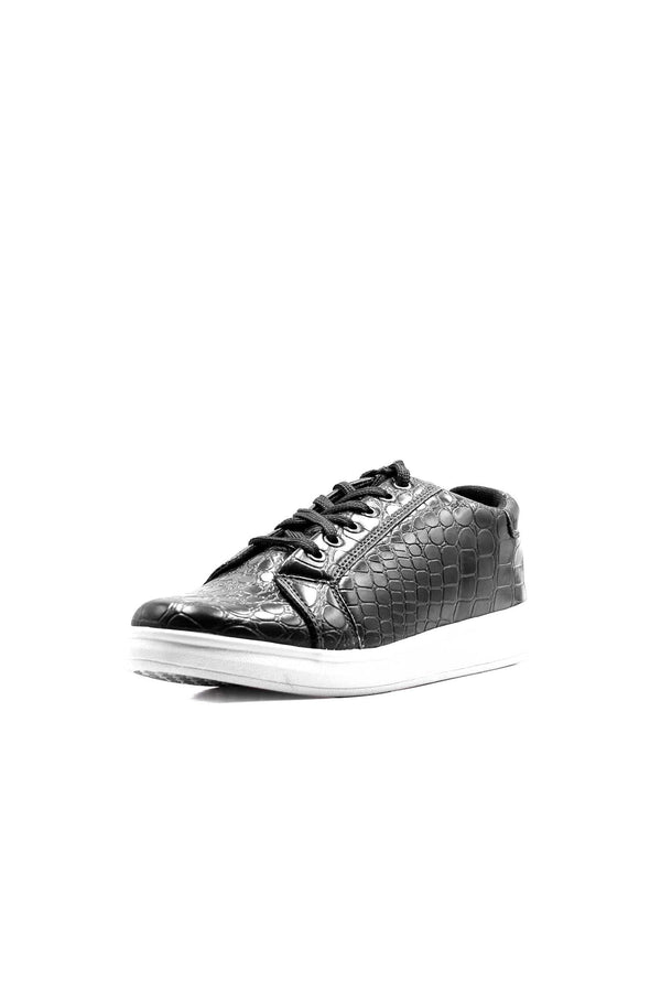 elo Men's Textured Lace-Up Sneakers Black