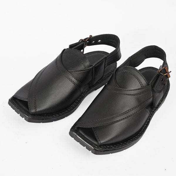 elo Men's Trending Classic Peshawari Chappal Black