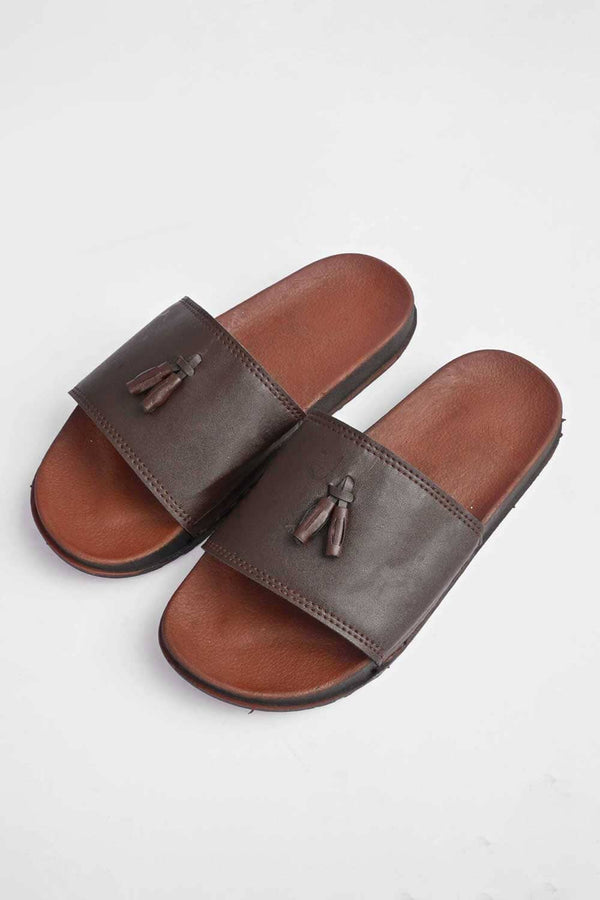 elo Men's Tusell Style Premium Slides Brown