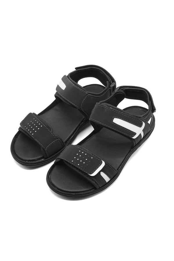 elo Men's Velcro Strap Contrast Sandals Black
