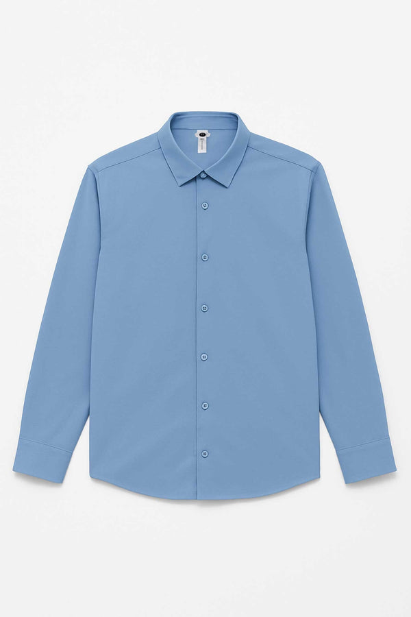 Elo Minghange Men's Stretchable Formal Shirt Sky