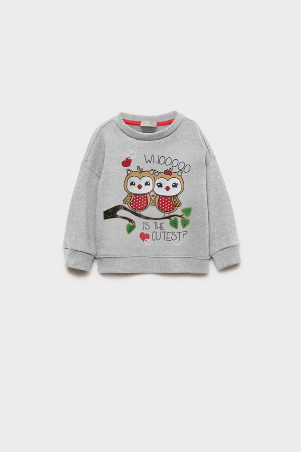 elo MNG Girl's Cutest Printed Sweatshirt Grey