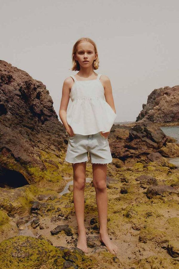 Elo MNG Girl's Raw Bottom Denim Shorts Sky