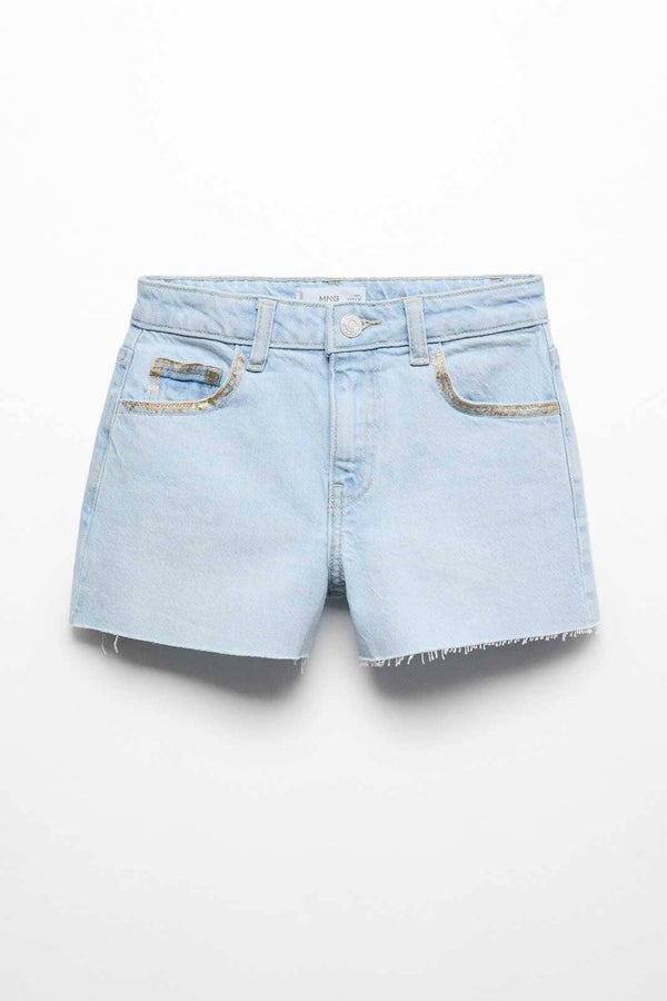 elo MNG Girl's Raw Bottom Denim Shorts Sky