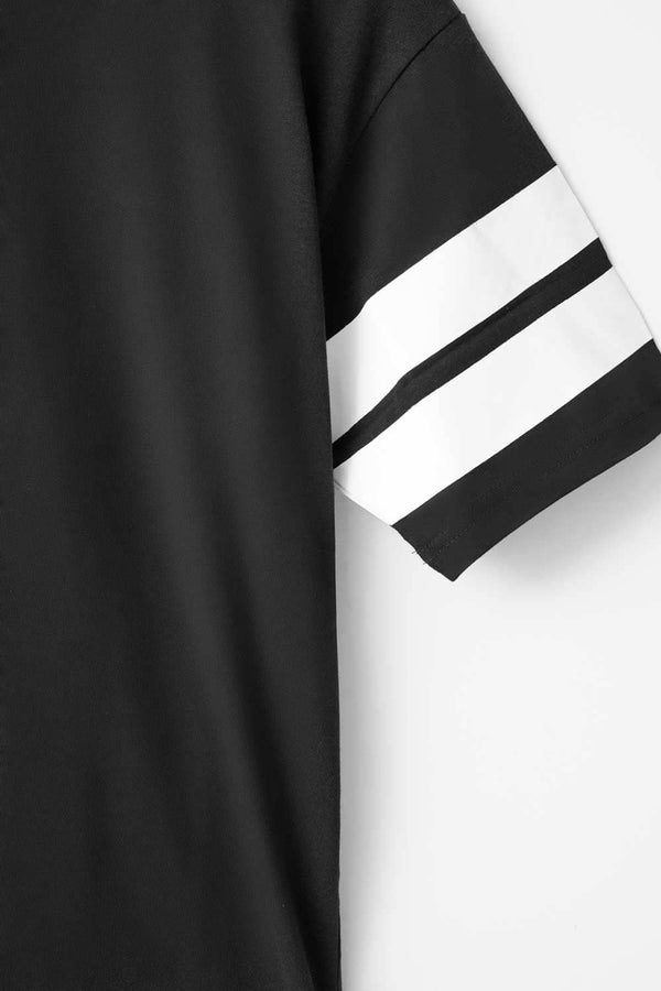 Elo NB Men's Sleeve Striped Tee Shirt Black