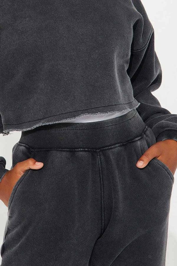 Elo NK Girl's Fleece Jogger Pants Charcoal